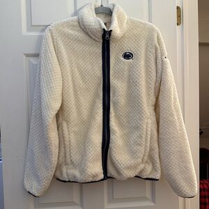 Penn State Columbia Cream Fleece Zip-Up Hoodie